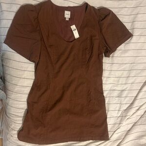 MAEVE PUFF-SLEEVE BACK-CUTOUT MINI DRESS